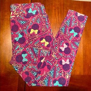 LulaRoe TC Disney Minnie Mouse Geometric Leggings